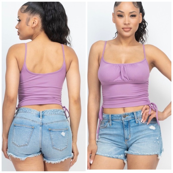 🆕Ruched cami top in lavender - Picture 2 of 4